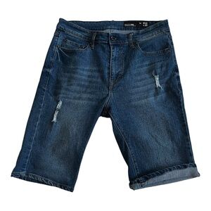 WXYZ MGF Co. Men’s Nomad Rolled Slim Fit Stretch Denim Shorts Size 32